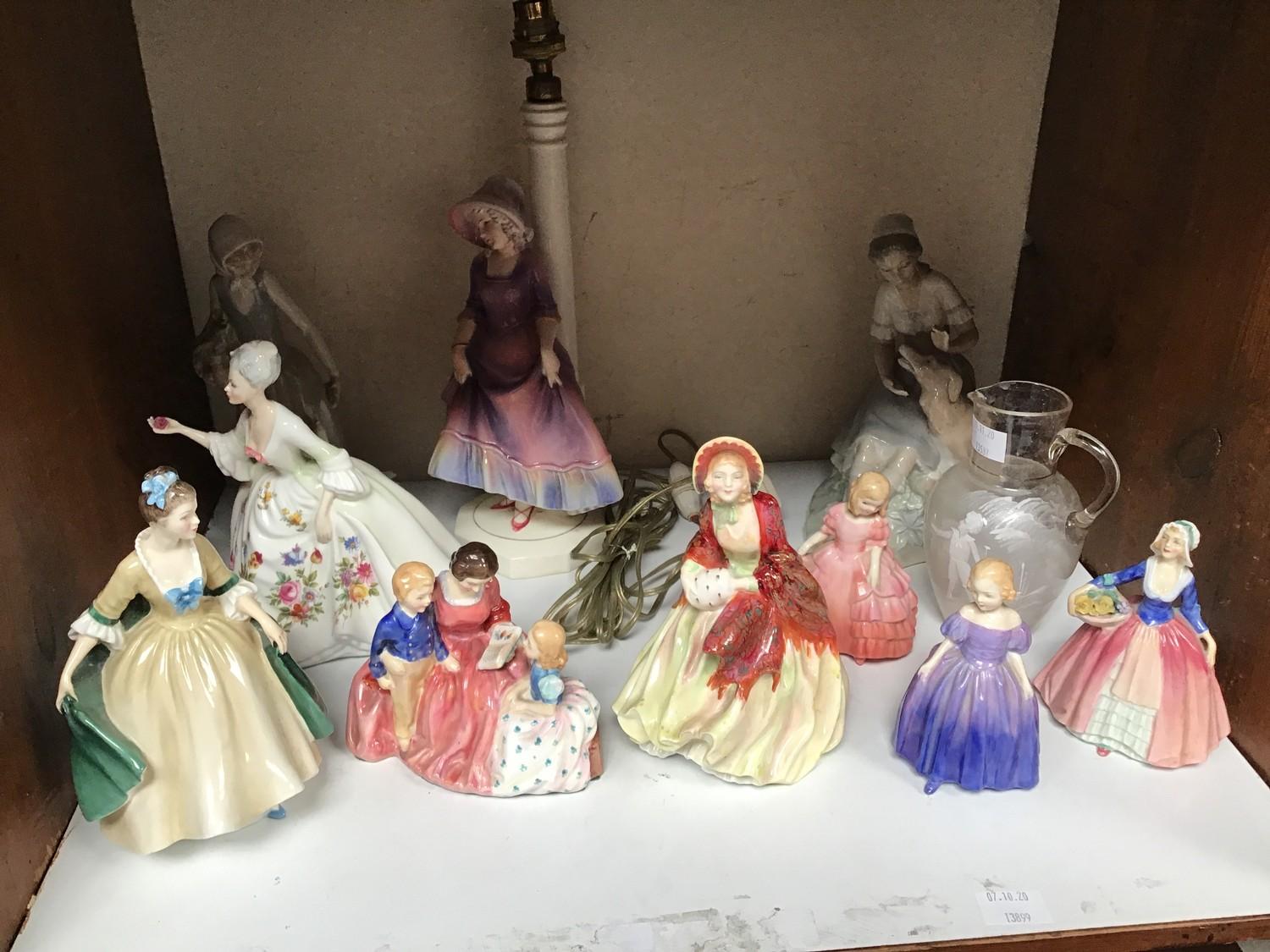SECTION 14. A collection of assorted ceramic figures comprising seven Royal Doulton examples
