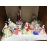 SECTION 14. A collection of assorted ceramic figures comprising seven Royal Doulton examples