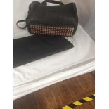 Ladies Black 'Alexander Wang' pebbled calfskin 'Rockie bag' with multiple Rose gold studs on the
