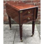 A 19th century mahogany rectangular drop-leaf table 'deception table,' in the Gillows 'style,'