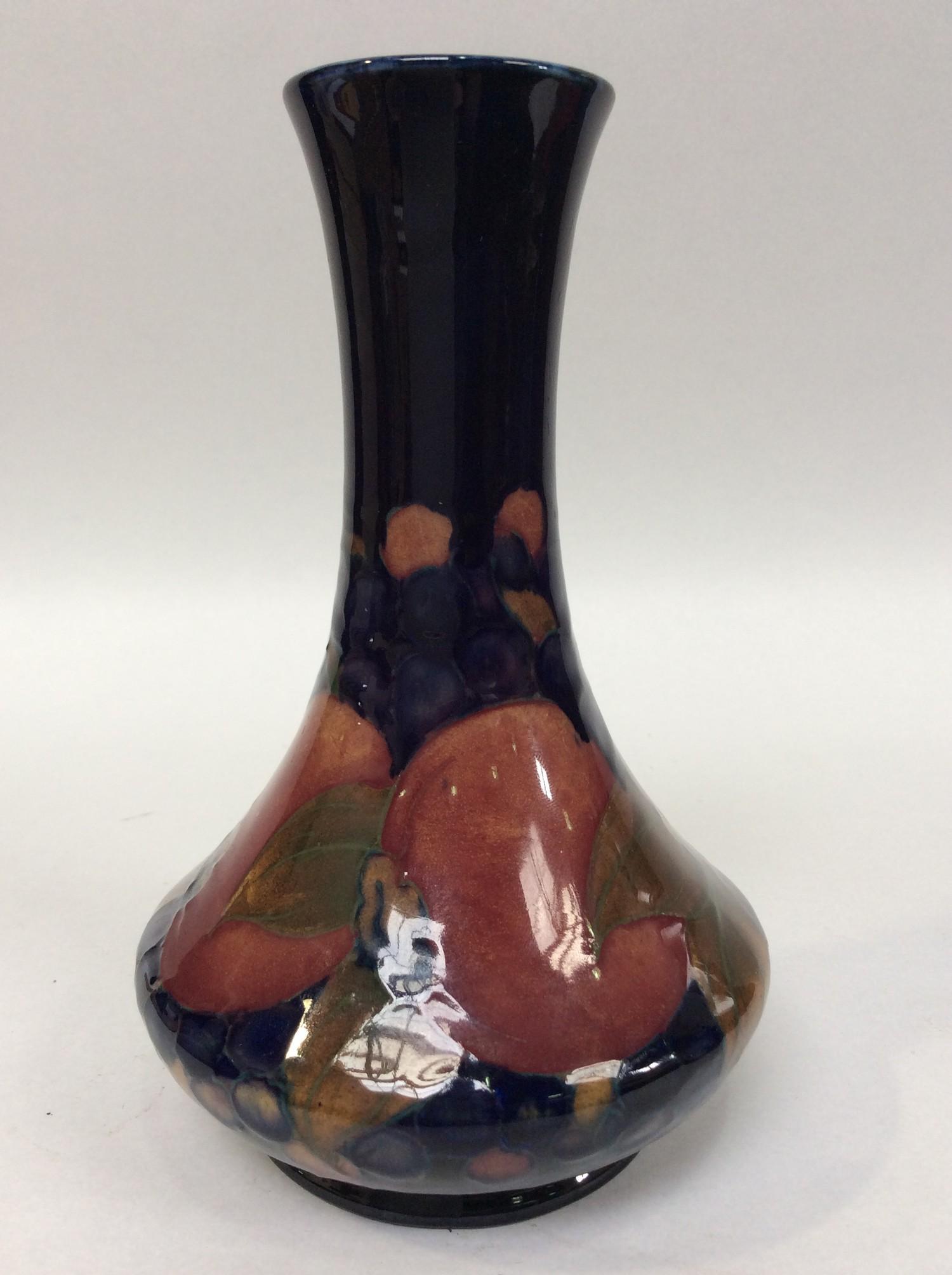 A Moorcroft pottery vase of Persian form with slender neck and compressed globular body, decorated - Image 2 of 3