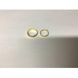 Two 22ct gold wedding bands, smaller band is broken, gross weight approximately 5.9g