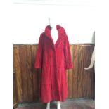 WITHDRAWN: Ladies red full length mink coat, maker 'Revillion', sold by 'Saks Fifth Avenue,