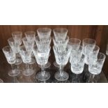Waterford Crystal glass Lismore pattern, 6x tumblers, 6x small wine, 6x large wine glasses