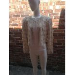 Vintage cream beaded bolero jacket designer 'Black Tie Oleg Cassini' size unknown