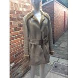 Vintage tan sheepskin 'Fendi' coat with three alternative belts