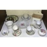 SECTION 8. A modern Meissen part tea set with floral design, together with a Meissen pot and cove