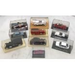 10 die cast model cars in plastic cases & 23 "confectionery style" die cast models in various box