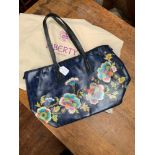 'Marlborough Liberty' limited edition floral overprint blue multi leather tote bag