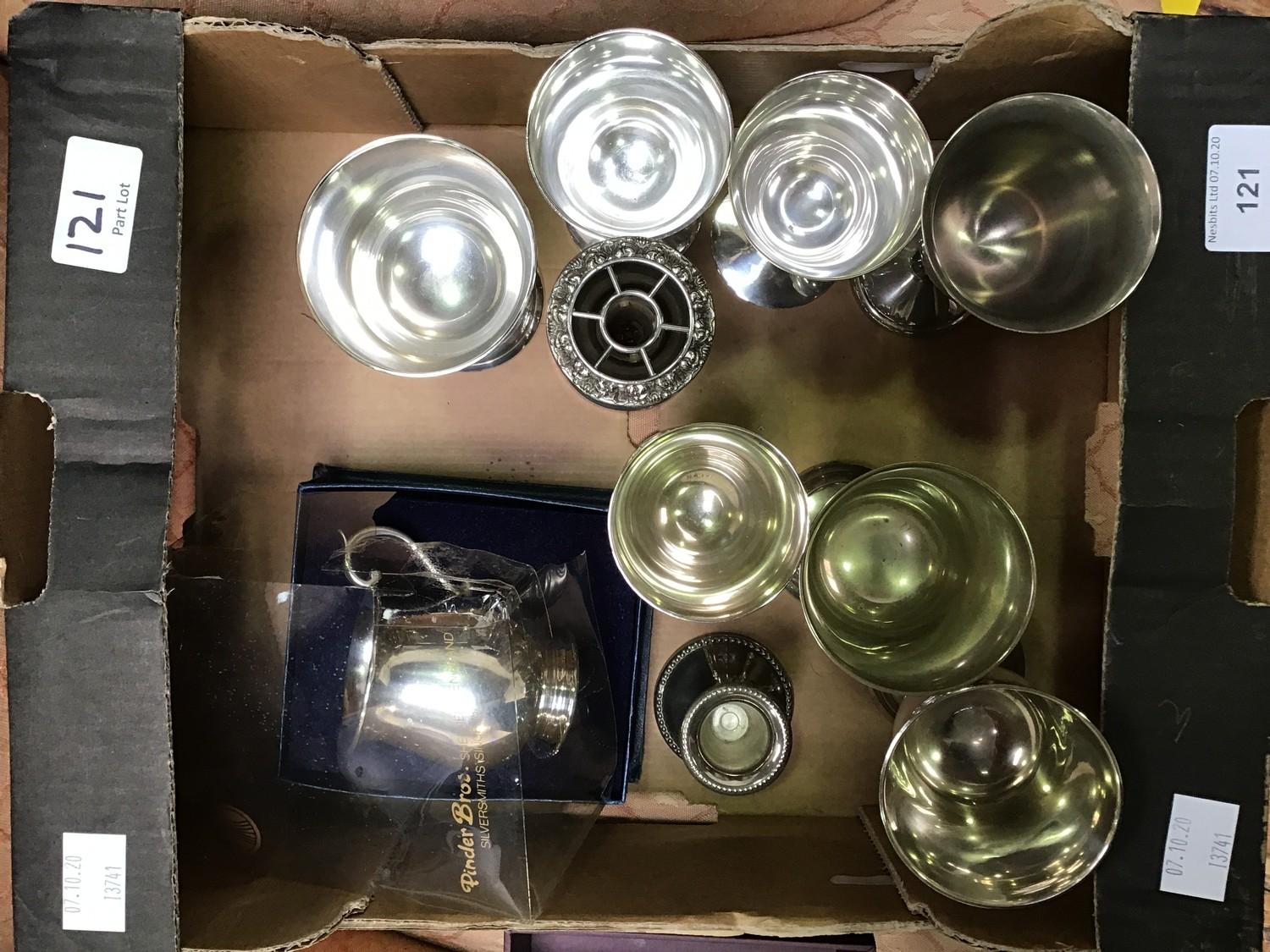 A quantity of assorted silver-plate, pewter and metalware items comprising a pair of three light - Image 2 of 2