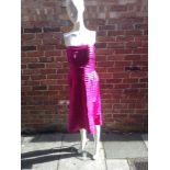 Vintage 'Tadashi' hot pink strapless cocktail dress size 10US