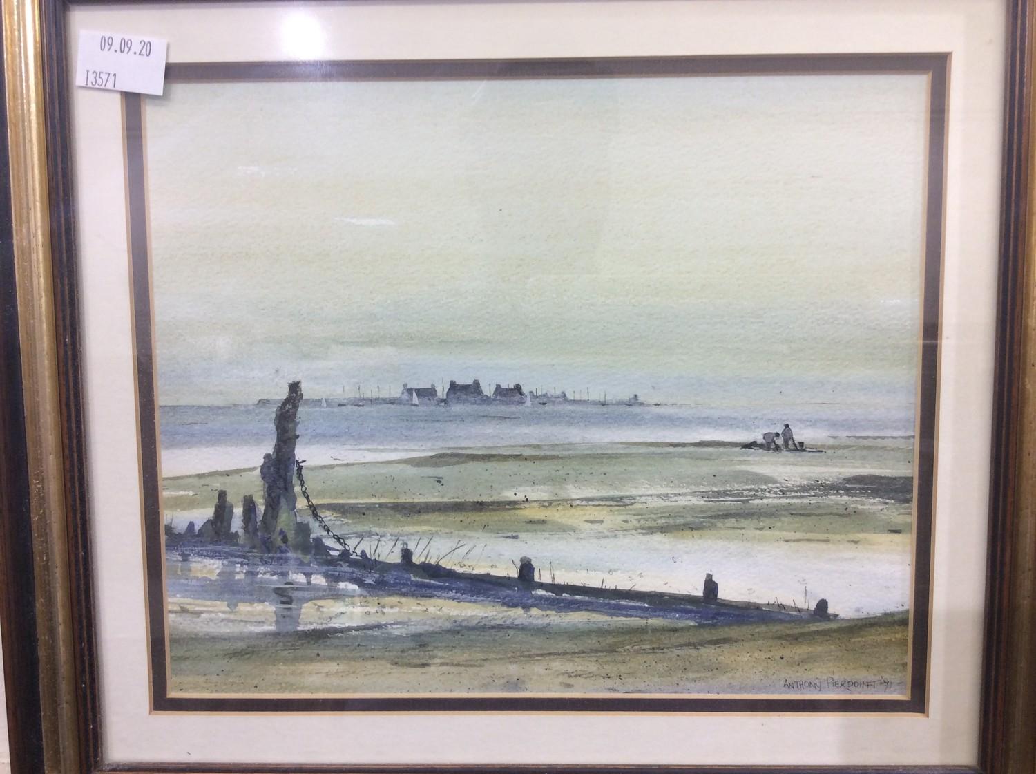Anthony Pierpoint (late 20th C), two various local watercolour seascapes, the largest 33x45cm, - Image 2 of 3