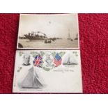 Seventeen postcards with America Cup interest, including printed and photographic cards of the