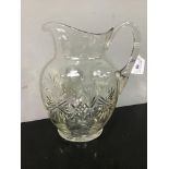 A oversize cut-glass water jug, 30cm high