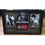 Pre-framed Jake LaMotta (The Raging Bull) signed Lonsdale Boxing Glove