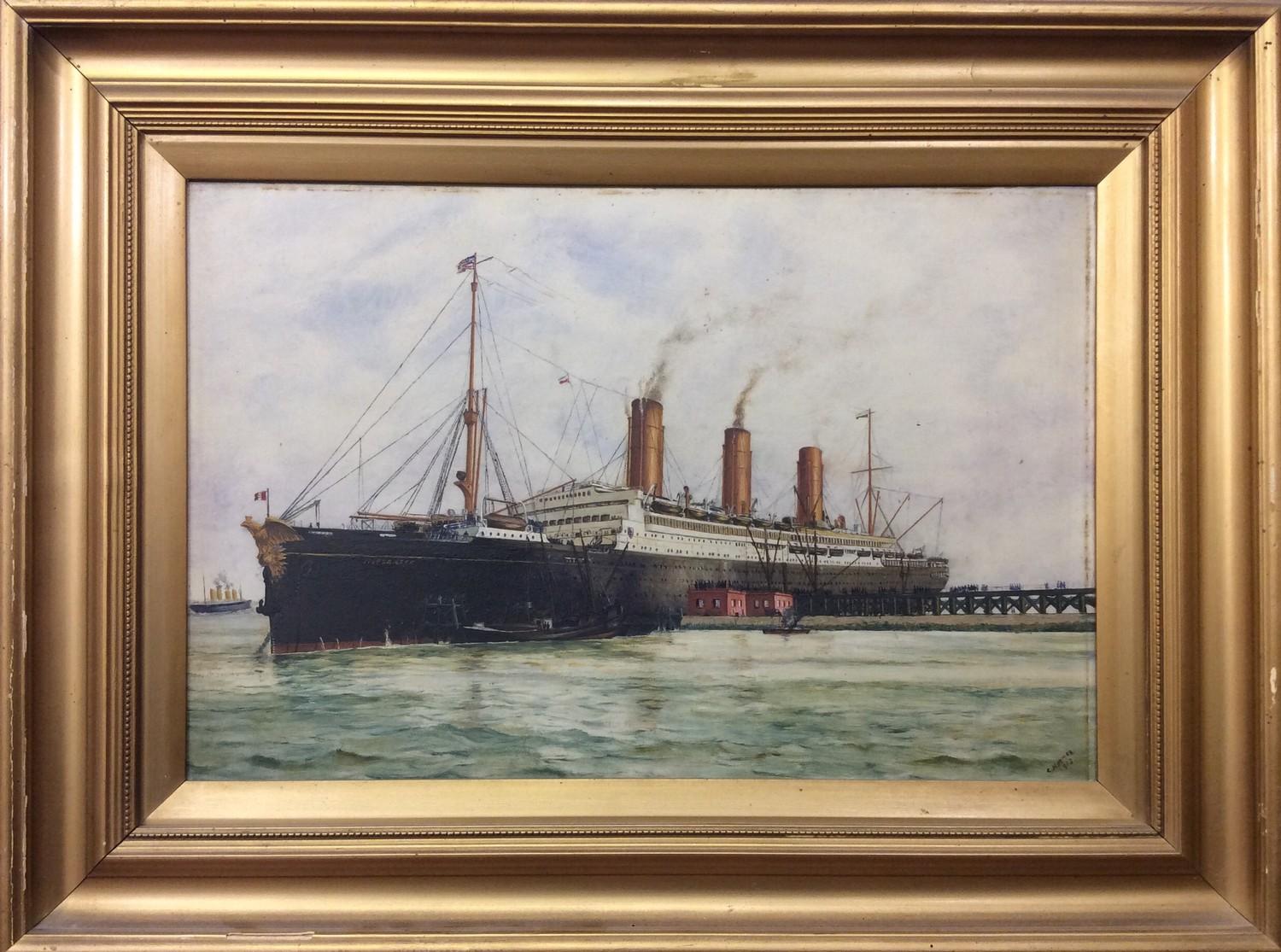 C. Notter (late 19th / early 20th century), The American passenger liner SS Imperator, at anchor