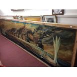 Jim Clarke (techical advisor W. Crozer), A large panoramic painting of British ships of the Royal