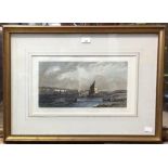 Seventeen various 19th century framed maritime and British landscape prints including Lord Nelson,