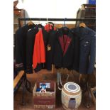 Six various military uniforms/tunics including Marines Bandsman, Airforce, Veterinary, Grenadiers