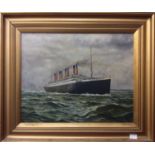 C. Notter (late 19th /early 20th century), White Star Line's RMS Olympic under steam and viewed