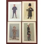 A collection of 16 antique Vanity Fair colour lithographs (1869-1914) depicting various military