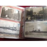 Approximately 440 British Royal Naval ships, with submarines, in three modern albums - two pockets