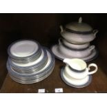 SECTION 38. A 29-piece Royal Doulton 'Sherbrooke' pattern part dinner service comprising tureens,