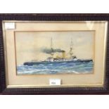 An early 20th century portrait of a British Naval Canopus Class battleship, unsigned, watercolour,