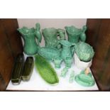 SECTION 30. A large quantity of Sylvac including green glazed stork jugs, small jugs, bowls and