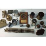 Various military collectables including three WW1 time and percussion no. 80 fuzes, a Russian