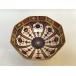 A Royal Crown Derby 'Old Imari' pattern bowl, of octagonal form, numbered '1128' to base and with