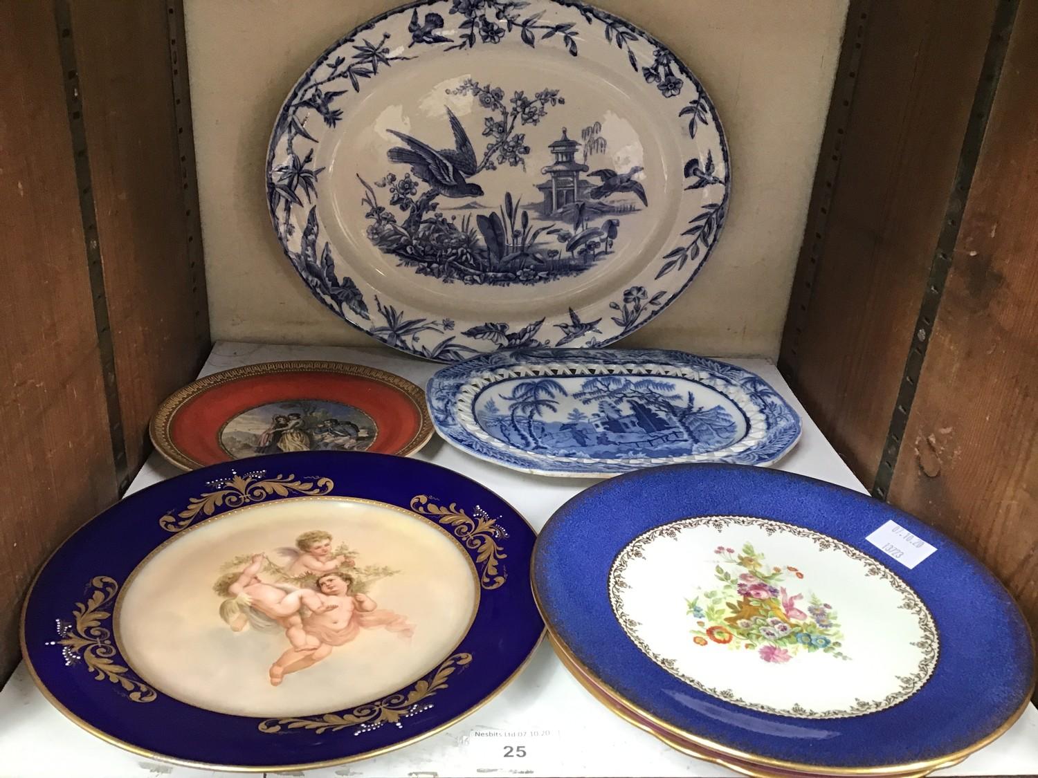 SECTION 25. A Davenport pottery pearlware Chinoiserie blue and white plate with pierced border, a