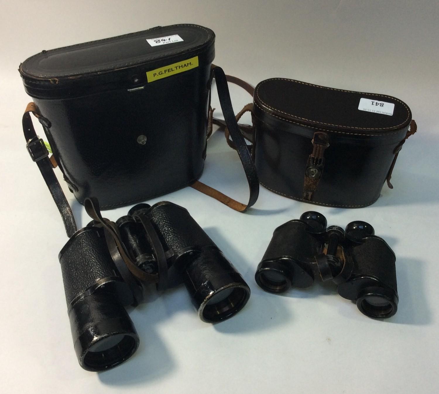 Two various pairs of Leitz Dienstglas binoculars comprising a 'BEH KF' 10 x 50 pair and a 6 x 30