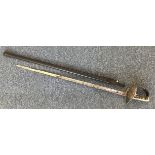An ERII Colonial Police Officer's Dress sword, by Wilkinson, 23" fullered blade with etched