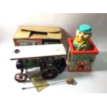 A Mamod T.E.1 traction engine in original box, together with a Fisher Price Jack in the Box (2)