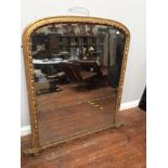 A Victorian gilt and gesso overmantel mirror, 134 x 130cm