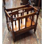 A Victorian walnut Sutherland table, 92cm, together with a reproduction Canterbury 46cm