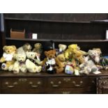 Eighteen Merrythought collector's teddy bears including a musical 'Queen Elizabeth 80th Bear' no.