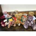 Twelve Dean's collector's teddy bears including limited editions 'Daisy May' no. 14/25, 'George' no.