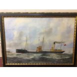Ruben (Reuben) Chappell (1870-1940) The SS Tosca of Ayr, Captain J. Glazier, under steam, signed and