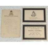 A HM Royal Yacht Victoria & Albert Menu Card, Cowes, 1924, together with two various Queen