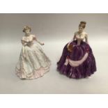 Two assorted Royal Worcester figural ladies comprising 'Winter Palace', limited edition number 319/