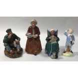 Four assorted Royal Doulton figures comprising 'Teatime HN2255', 'Little Boy Blue HN2062' 'The