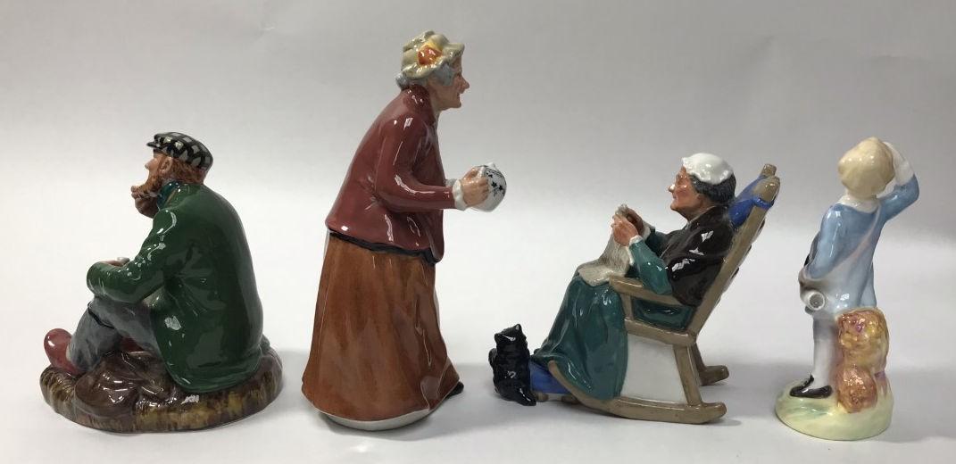 Four assorted Royal Doulton figures comprising 'Teatime HN2255', 'Little Boy Blue HN2062' 'The - Image 2 of 2