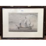 A set of ten David Hawker iridescent engravings of ships including 'The Cutty Sark', 'HMS Coventry',