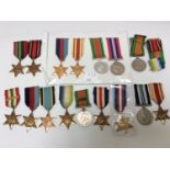 Sixteen various WW2 medals comprising 3x Defence medal, 2x War Medal and 11x various Stars (all