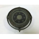 A large Naval ship's liquid filled gimbal compass, Pat no. 0195A, body 20cm wide