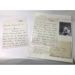 A handwritten two-page letter from Wallis Simpson Duchess of Windsor, to Francis Perkins (