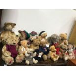 Sixteen various limited edition bears including Hermann, Hamleys, Past Times and a Russ team GB bear