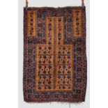 Baluchi prayer rug, Khorasan, north east Persia, early 20th century, 4ft. 8in. X 3ft. 1in. 1.42m.